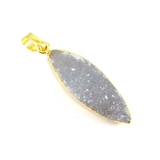 Wholesale Druzy Gemstone Natural Druzy Agate Marquis Pendant Wholesale Pendants for Jewelry Making