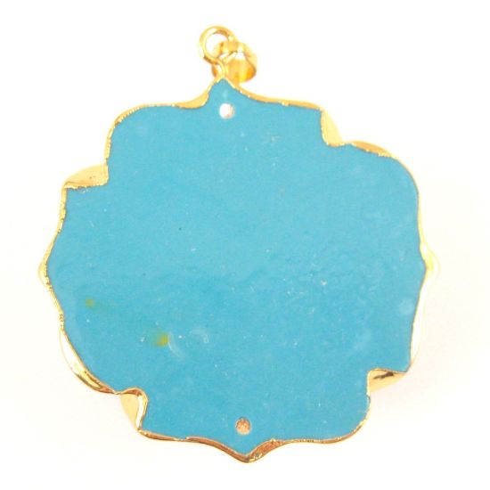 Wholesale Large Rose Pendant, Natural Carved Resin with 24K Gold Plated Brass, Gold Dipped Rose- Solid Pink Rose