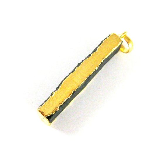 Wholesale Druzy Gemstone Grey Agate Thin Bar Gold Pendant  Wholesale Pendants for Jewelry Making
