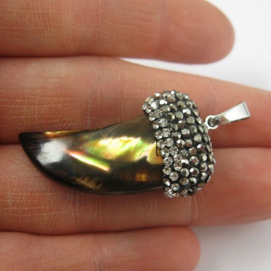 Wholesale Pave Pendant Natural Brown Shell Wholesale Pendants for Jewelry Making