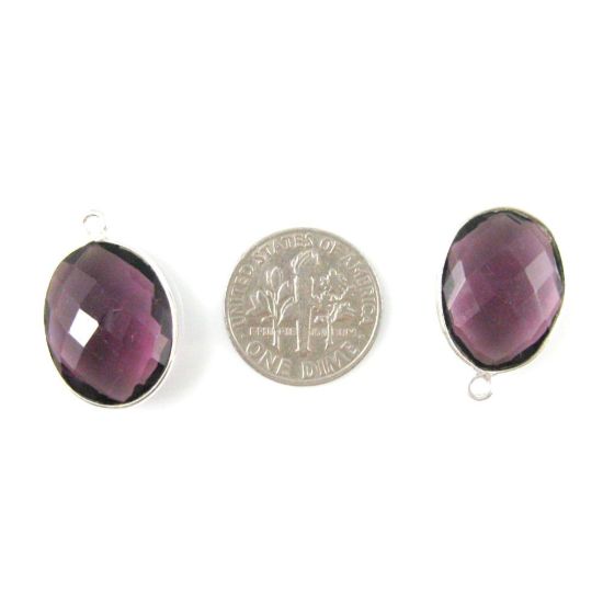 Wholesale Sterling Silver Oval Bezel Amethyst Quartz Gemstone Pendant, Wholesale Gemstone Pendants for Jewelry Making