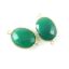 Wholesale Bezel Gemstone Links - 14x18mm Faceted Oval - Green Onyx