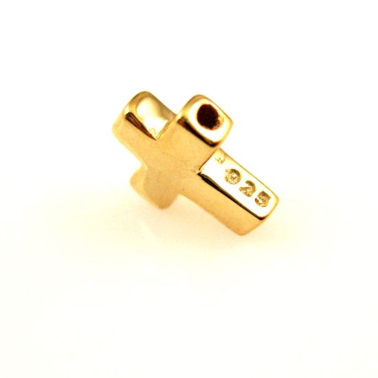Wholesale Gold plated Sterling Silver Tiny Cross Connector Charms and Pendants for Jewelry Making, Wholesale Findings