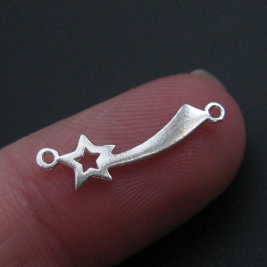 Wholesale Sterling Silver Shooting Star Connector Charm, Charms and Pendants for Jewelry Making, Wholesale Findings