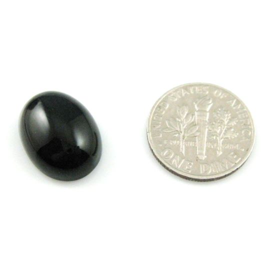 Wholesale Cabochon Black Agate Oval, 12x16mm, Grade A