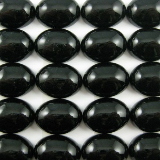 Wholesale Cabochon Black Agate Oval, 12x16mm, Grade A