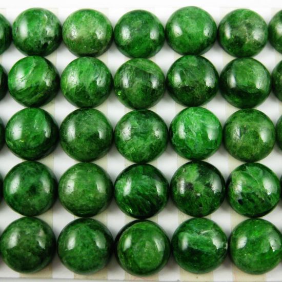 Wholesale Cabochon Chrome Diopside Round, 10mm, Grade A-