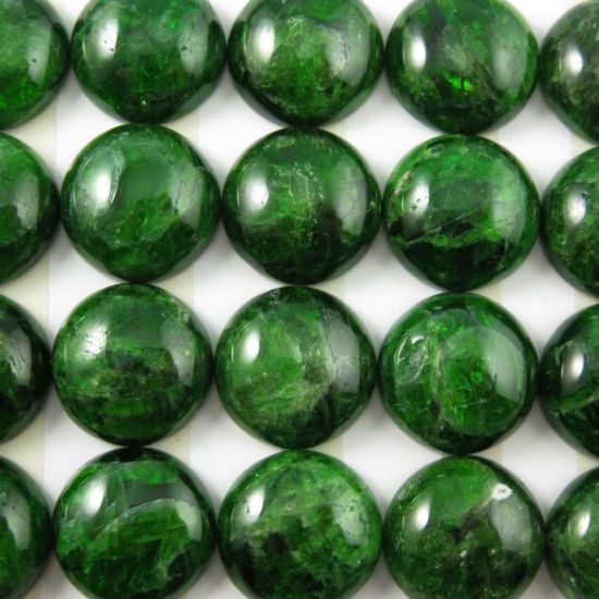 Wholesale Cabochon Chrome Diopside Round - 16mm, Grade A-