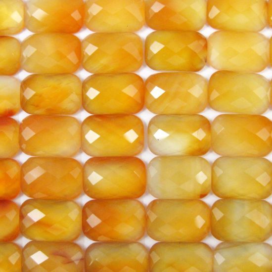 Wholesale Cabochon Faceted Carnelian Rectangle, 8x12mm, Grade A