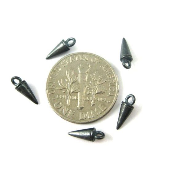 Wholesale Oxidized Sterling Silver Spike Stud Charm, Charms and Pendants for Jewelry Making, Wholesale Findings