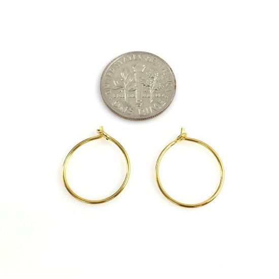 Wholesale Sterling Silver 25mm Simple Hoop Earwire for Jewelry Making, Wholesale Earwire and Findings