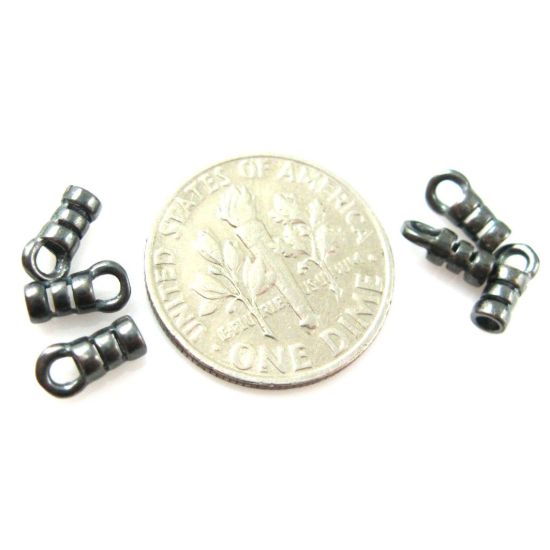 Wholesale Oxidized Sterling Silver Crimped Tube Ends ,Crimp and Endings for Jewelry Making, Wholesale Findings