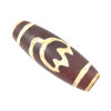 Wholesale Carnelian dZi bead - Olive Shape with Lotus Body Totem - 40mm by 14 mm - 1 piece