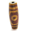 Wholesale Carnelian dZi bead - Olive Shape with 3-Eyes Totem --30mm by 10 mm (1 piece)