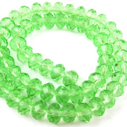 Wholesale Crystal Glass beads, 8X6mm Faceted Rondelle,Apple Green