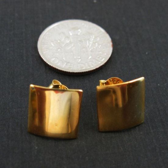 Wholesale Gold plated  Sterling Silver Smooth Square Earwire for Jewelry Making, Wholesale Earwire and Findings