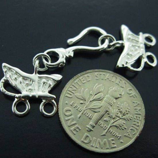 Wholesale Multi Strand Silver Clasp with Hook - 2 Strand Clasp Connectors