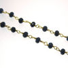 Wholesale Gold over Sterling Silver Blue Sapphire Rosary Chain By the Foot