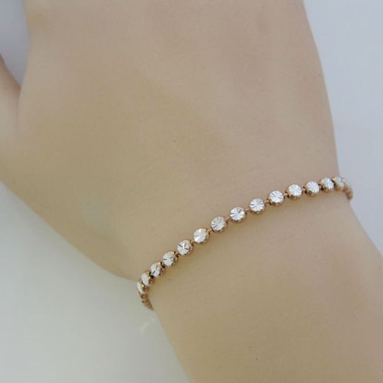 Wholesale Rose Gold Over Sterling Silver - 3mm Double Sided Diamond Cut Chain (sold per foot)
