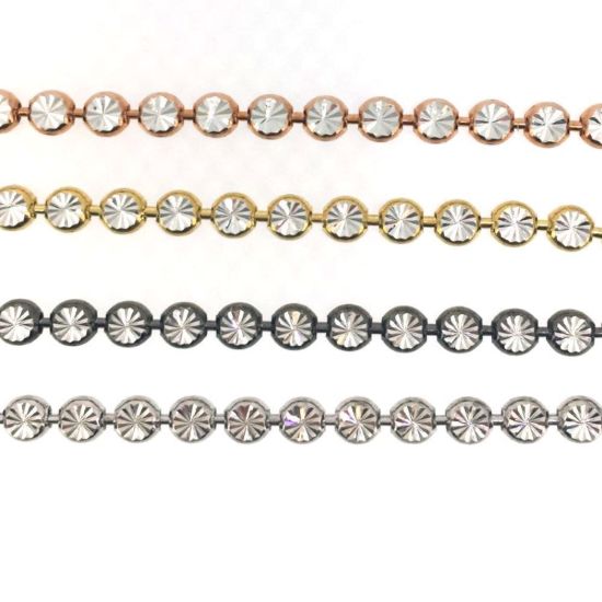 Wholesale Rose Gold Over Sterling Silver Finished Chain - Diamond Cut Bead Chain