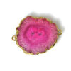 Wholesale Gold or Silver Plated Rainbow Solar Quartz Connector Double Bails Quartz Jewelry 