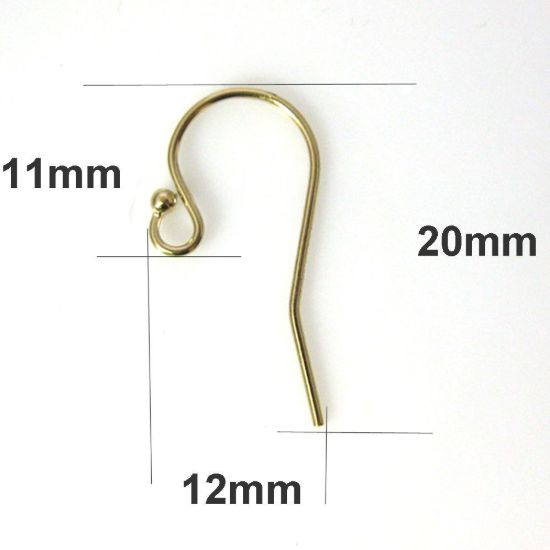 14k Gold Filled Fishhook Earwires with Ball (1 pair), Wholesale Earwire and Findings