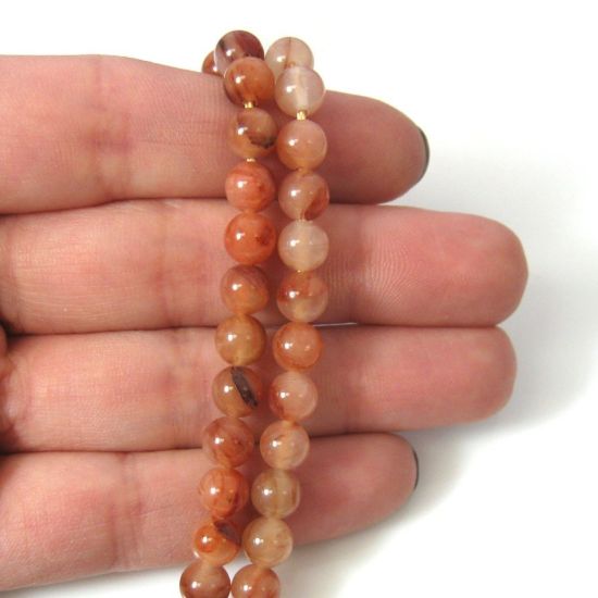 Wholesale Peach Aventurine - Natural Stone - Smooth Round Beads -6mm (sold per strand)