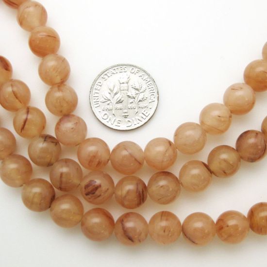 Light Peach Aventurine - Natural Stone - Smooth Round Beads - 8mm (sold per strand)