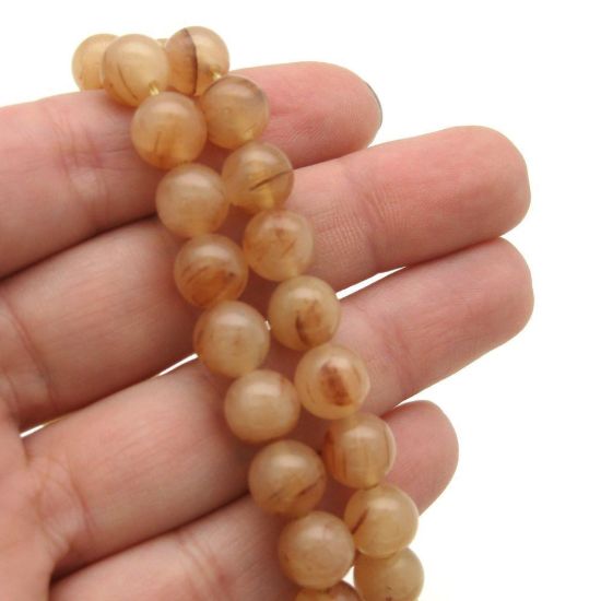 Light Peach Aventurine - Natural Stone - Smooth Round Beads - 8mm (sold per strand)