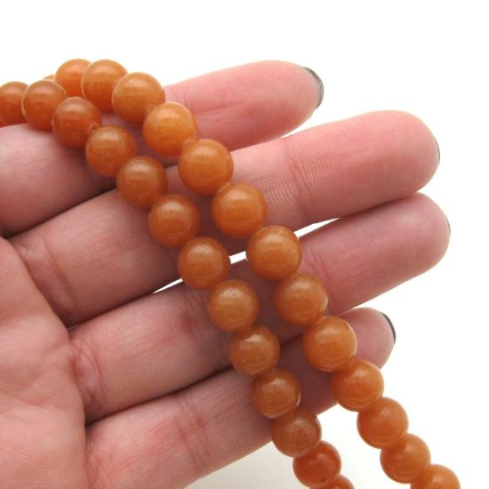 Wholesale Red Aventurine - Natural Stone - Smooth Round Beads - 8mm (sold per strand)