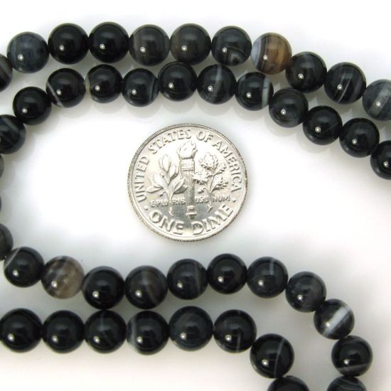 Wholesale Brown Tibet Agate Beads - Smooth Round 6mm (Sold Per Strand)