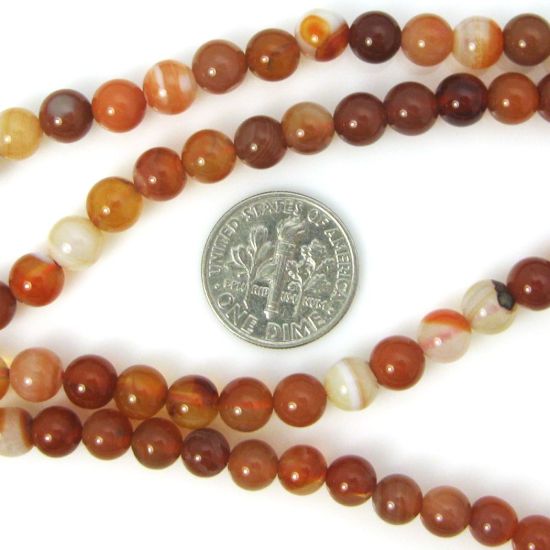 Wholesale Red Agate Beads - Smooth Round 6mm (Sold Per Strand)