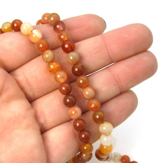 Wholesale Red Agate Beads - Smooth Round 6mm (Sold Per Strand)