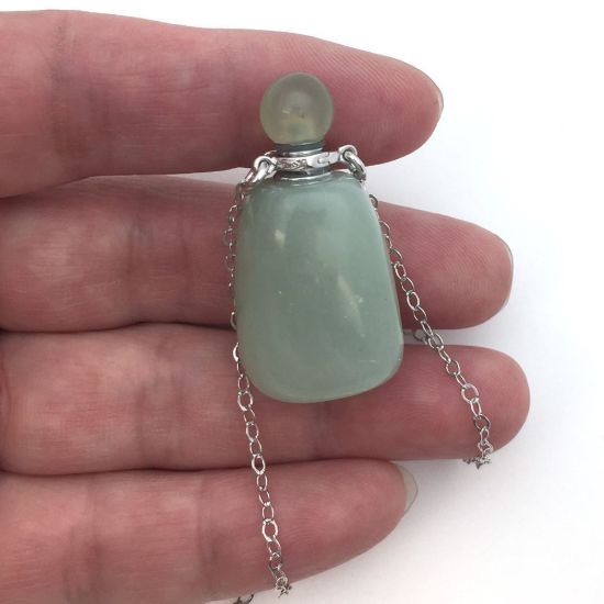 Wholesale Aventurine Essential Oil Bottle with Silk Cord Necklace - Irregular Shape