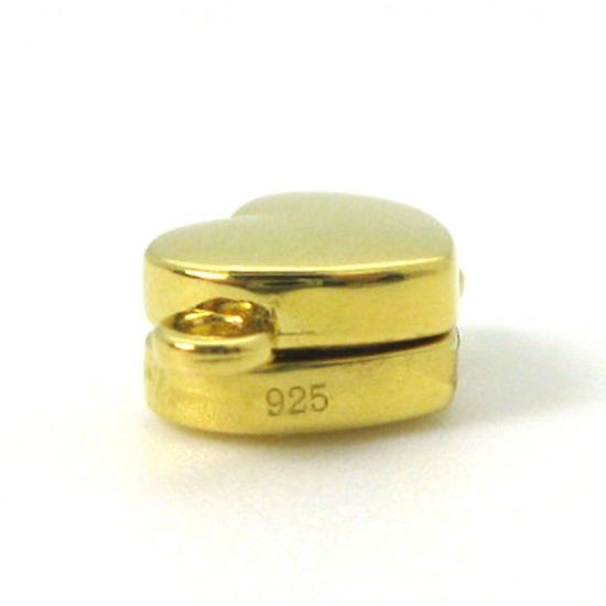 Wholesale Gold Plated Sterling Silver Smooth Shiny Heart Magnetic Clasp (1 clasp)