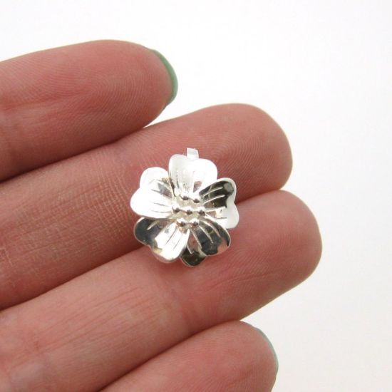 Wholesale Sterling Silver Magnetic Flower Bail Clasp - 13mm (1 clasp)