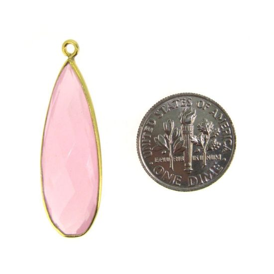 Wholesale Gold plated Sterling Silver Elongated Teardrop Bezel Citrine Quartz Gemstone Pendant, Wholesale Gemstone Pendants for Jewelry Making