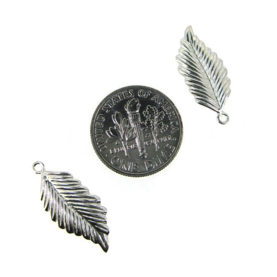 Wholesale Sterling Silver Feather Charm, Charms and Pendants for Jewelry Making, Wholesale Findings