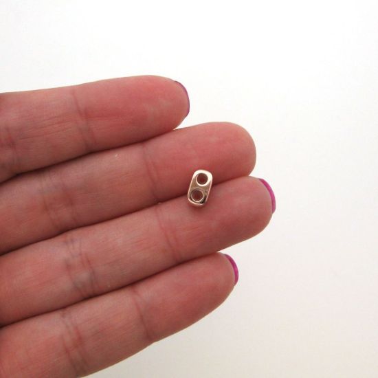 Wholesale Rose Gold Over Sterling Silver Sliding Beads with Silicone - Double Hole Stopper Beads (1 piece