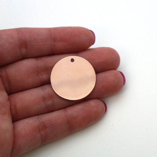 Wholesale Rose Gold Over Sterling Silver Round Stamping Blank - 25mm
