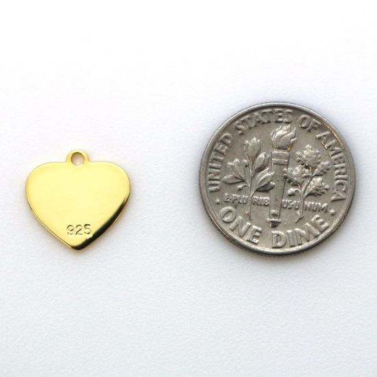 Wholesale Gold Over Sterling Silver Heart Charm Stamping Blank -12mm
