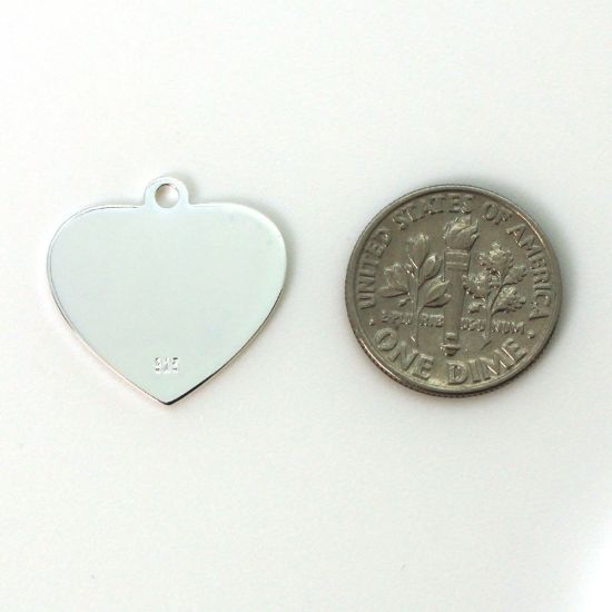 Wholesale Sterling Silver Heart Charm Stamping Blank - 19x20mm