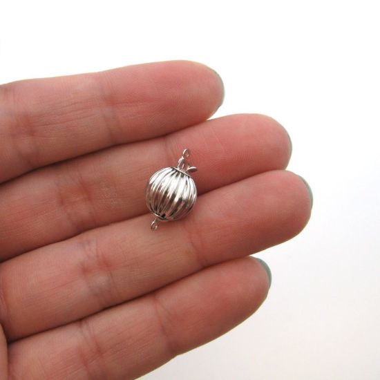 Wholesale 14K White Gold Round Filligree Ball Clasp (10mm)