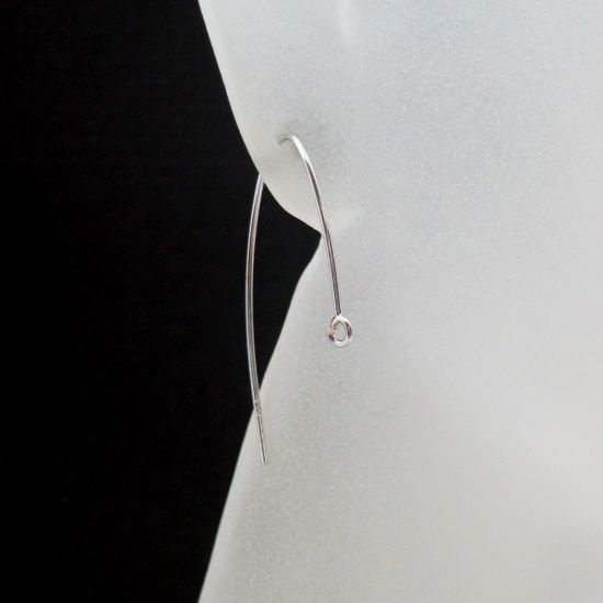 Wholesale 14K White Gold Marquise Ear Wire (1 pair)