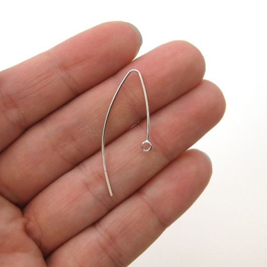 Wholesale 14K White Gold Marquise Ear Wire (1 pair)