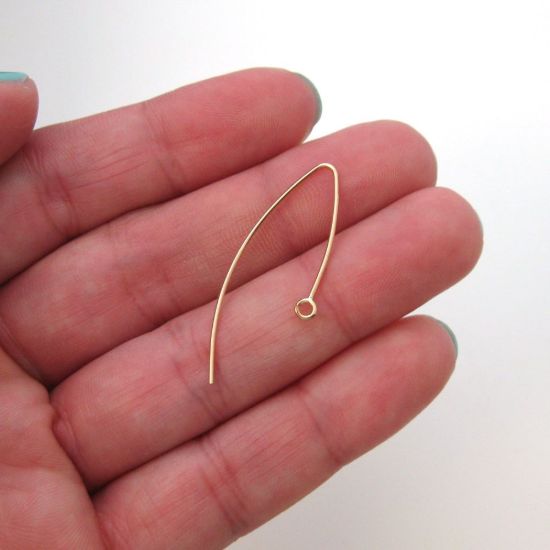 Wholesale 14K Yellow Gold Marquise Ear Wire (1 pair)
