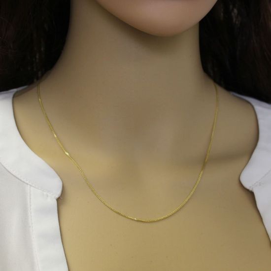 Wholesale 14K Yellow Gold Necklace-Curb Chain-18 inches