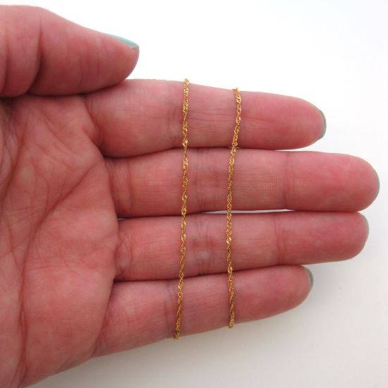 Wholesale 14K Yellow Gold Necklace-Singapore Chain-16 inches