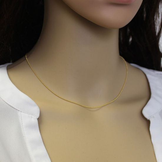 Wholesale Gold plated Sterling Silver Vermeil Tiny Ball Chain, Wholesale Bulk Necklace Chains