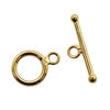Wholesale Gold Plated Sterling Silver Simple Tiny Circle Toggle 11.5mm  (Sold per set)